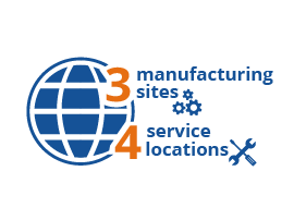 3 manufacturing sites 4 service locations